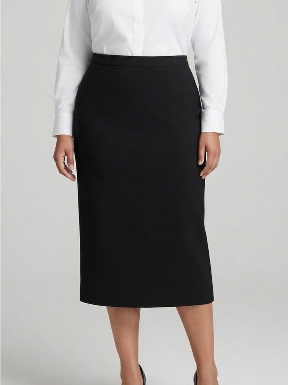 LOUBEN LAURA PETITES Navy Wool Skirt 16P